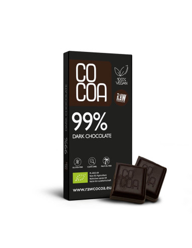 Raw BIO Juodasis Kartusis Šokoladas 99%